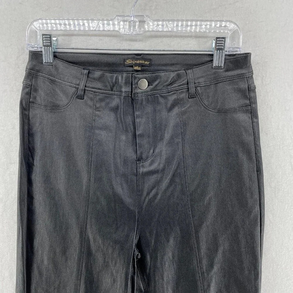 Shinestar Pants Women L Black Slim Stretch Tapered Ankle Career  Casual Button - Picture 6 of 10